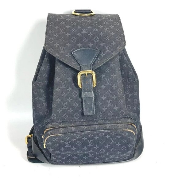 LOUIS VUITTON M92455 Monogram Mini Denim MontsourisGM Backpack Navy main image 14